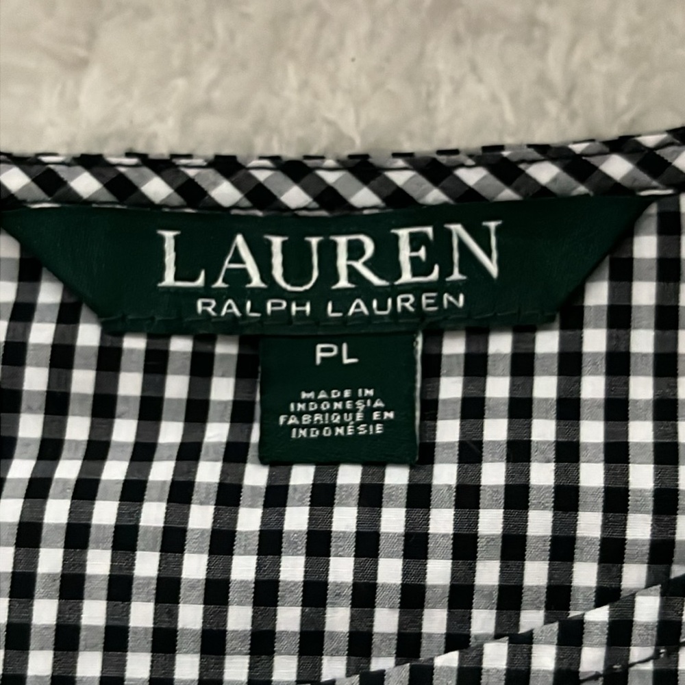 LAUREN RALPH LAUREN Eyelet-Sleeve Gingham Top - Picture 12 of 13